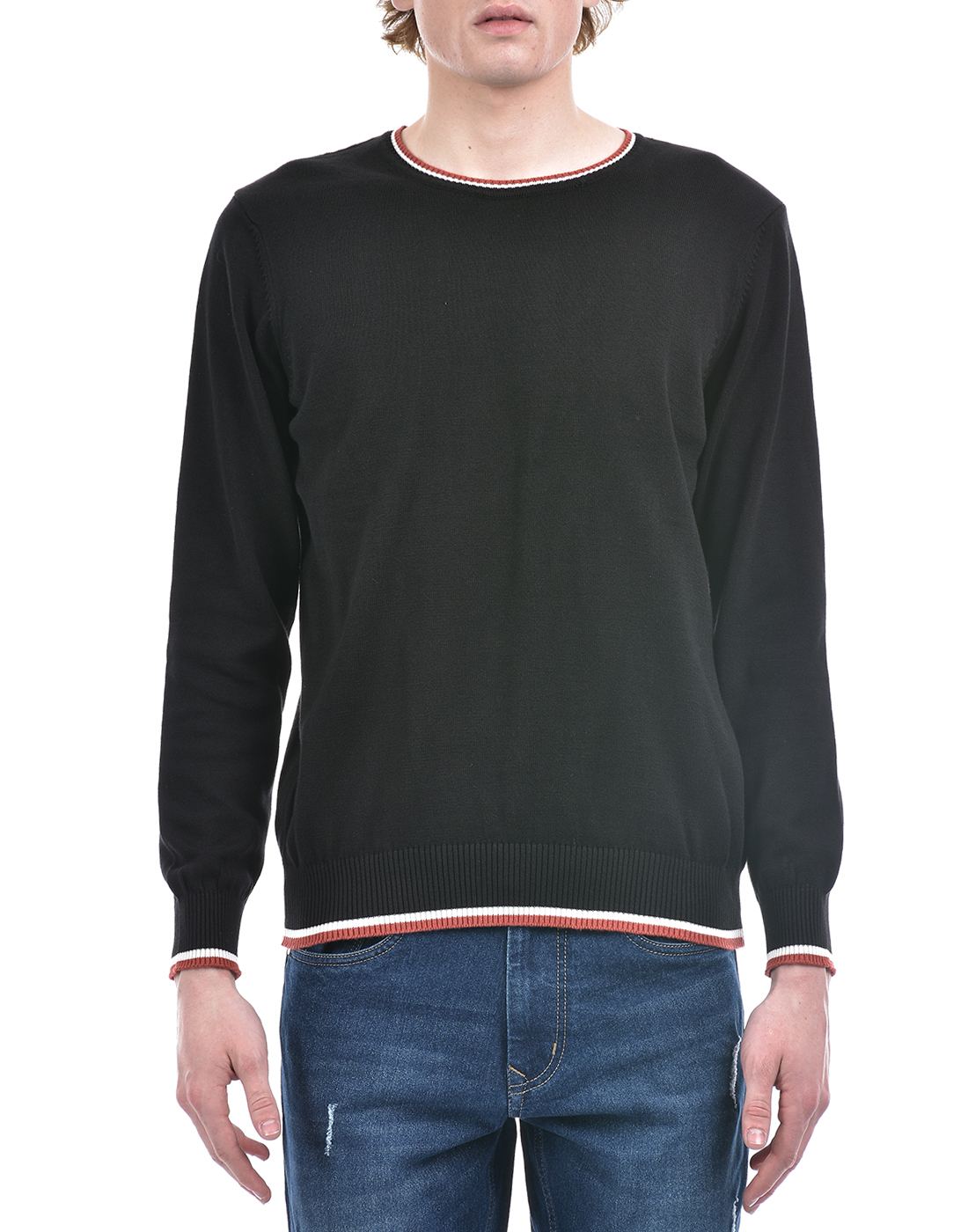 Numero Uno Men Striped Black Sweater